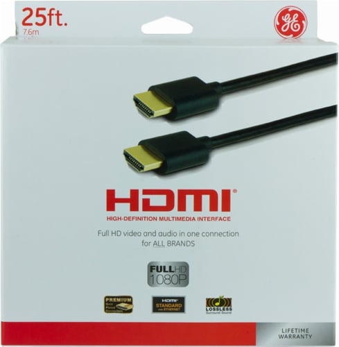 GE HDMI Cable - Black Perspective: front