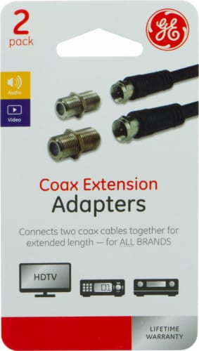 GE Coax Extension Adapters - Black Perspective: front