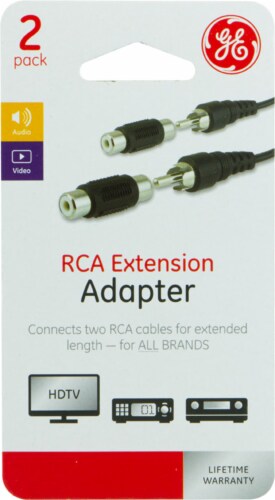 GE RCA Extension Adapter - Black Perspective: front