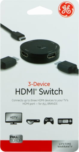 GE 3-Device HDMI Switch - Black Perspective: front