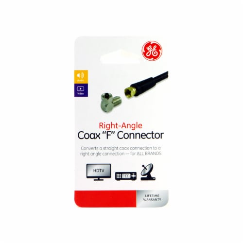 GE Right-Angle Coax F Connector - Silver Perspective: front