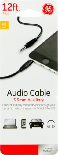 GE 3.5mm Auxiliary Audio Cable - Black Perspective: front