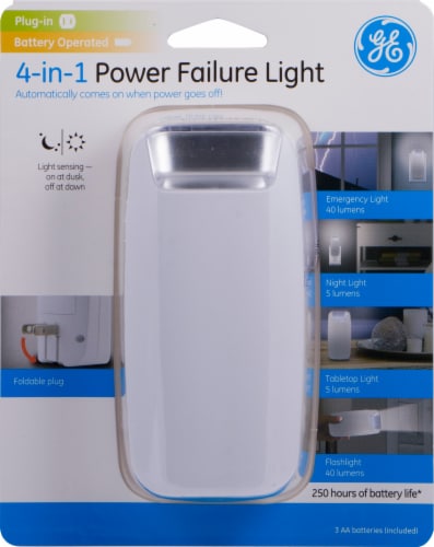 GE Power Failure LED Night Light with Batteries - White, 1 ct - Fred Meyer