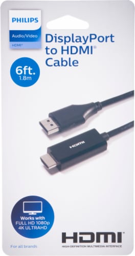 Philips Male Display Port to HDMI® Cable Perspective: front