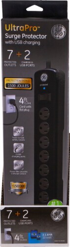 GE UltraPro™ Surge Protector with USB Charging Perspective: front