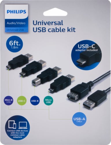 Philips Audio/Video Universal USB Cable Kit Perspective: front