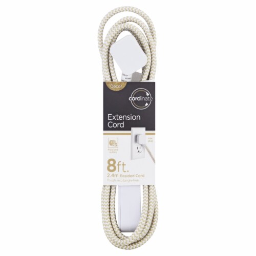 Jasco Cordinate Tan Braided Extension Cord Perspective: front