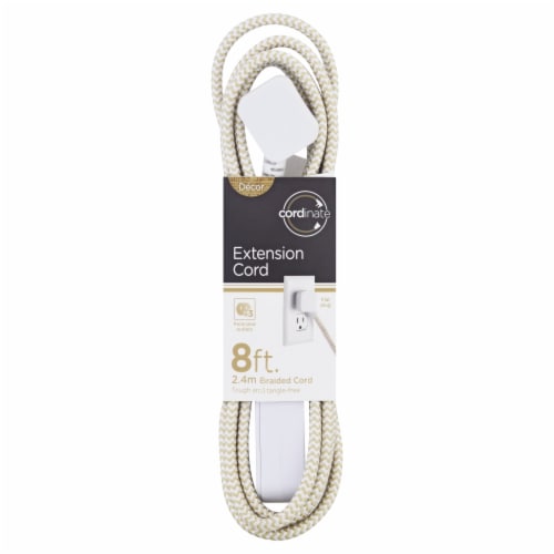 Jasco Cordinate Tan Braided Extension Cord Perspective: front