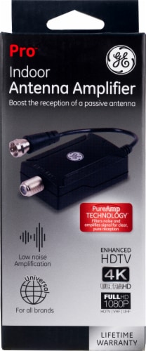GE Pro Indoor Antenna Amplifier - Black Perspective: front