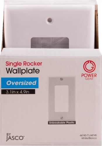 Power Gear Single Rocker Wallplate Perspective: front