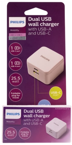 Philips Dual USB Wall Charger Perspective: front