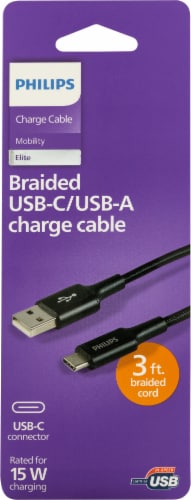 Philips USB-A to USB-C Charge Cable Perspective: front