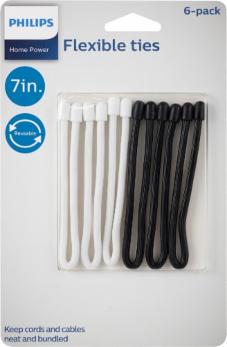 Philips Flexible Ties - 6 Pack - Black/White Perspective: front