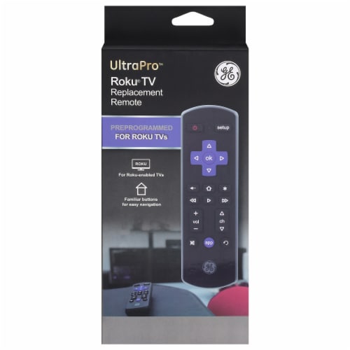 GE UltraPro™ Roku® TV Replacement Remote Perspective: front