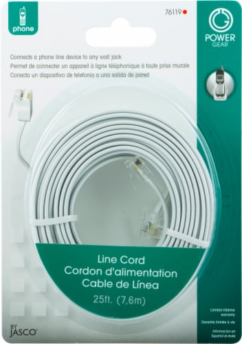GE Telephone Line Cord - White Perspective: front