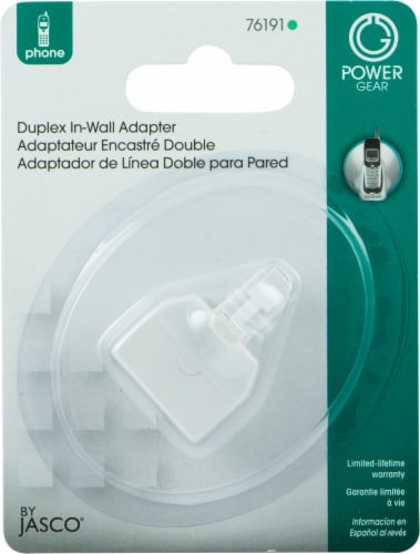 GE Duplex In-Wall Adapter - White Perspective: front