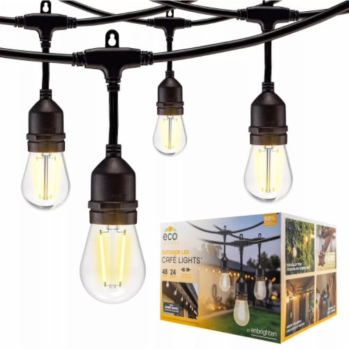 Ecoscapes Outdoor Led Cafe Lights 24 Bulbs 48 Feet 1 unit Kroger