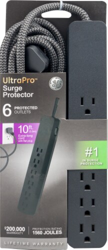 UltraPro™ Six-Outlet Surge Protector - Black Perspective: front