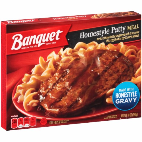 Banquet® Homestyle Patty With Egg Noodles Meal Perspective: front