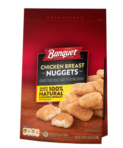 Banquet 100% Natural Chicken Breast Nuggets Perspective: front
