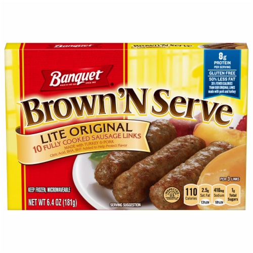 Banquet Brown 'N Serve Lite Original Sausage Links Perspective: front