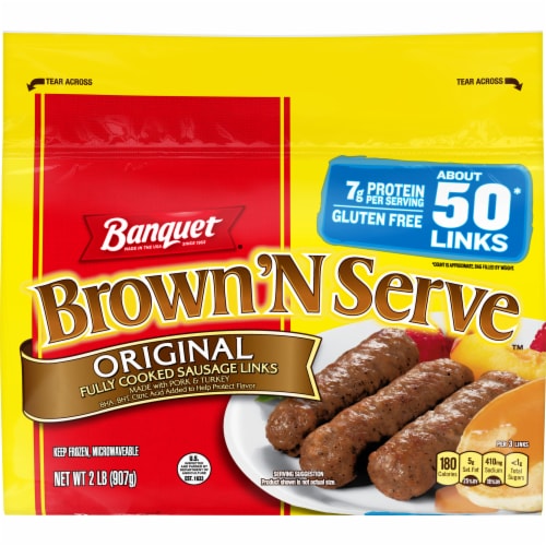 Banquet Brown'N Serve Original Fully Cooked Sausage Links Perspective: front