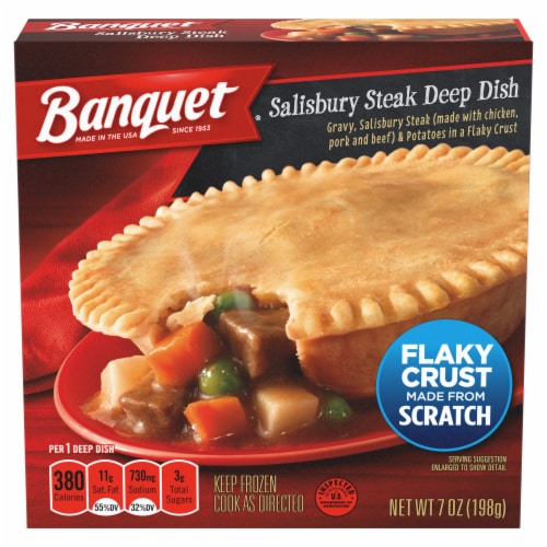 Banquet Salisbury Steak Deep Dish Frozen Pot Pie Meal, 7 oz - Kroger