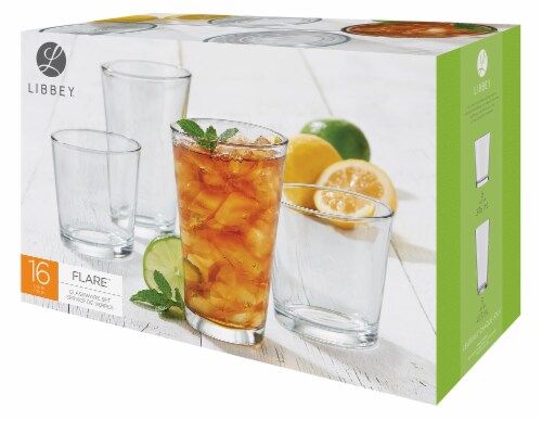 Libbey® Flare 16 pc Glassware Set Perspective: front