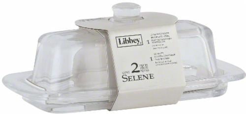 Libbey Glass Butter Dish with Lid - Clear Perspective: front