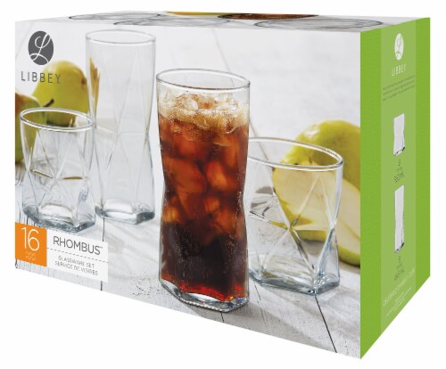 Libbey Rhombus 16 pc Glassware Set Perspective: front
