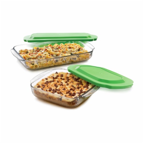Libbey Baker s Basics 2 Piece Glass Casserole Baking Dish Set with Plastic Lids 2 Piece Set Fred Meyer