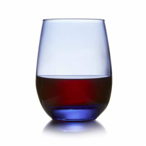 Libbey Classic Blue All-Purpose Stemless Wine Glasses, Set of 6