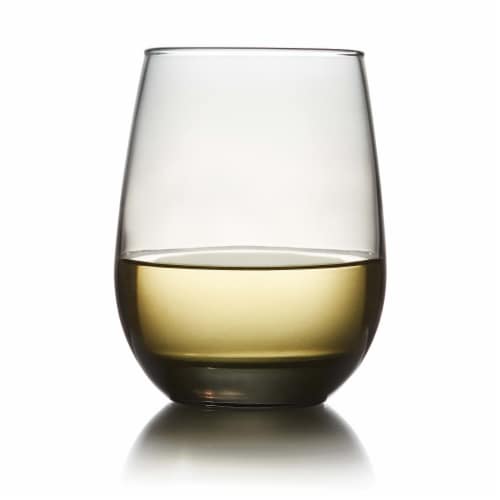 Libbey Classic Smoke All-Purpose Stemless Wine Glasses Set Perspective: front