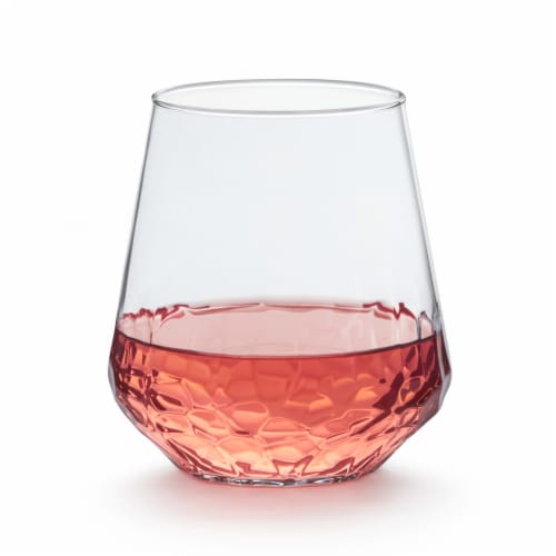 Libbey Hammered Base All-Purpose Stemless Wine Glasses, 8 pk