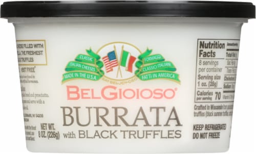 BelGioioso Burrata With Black Truffles Perspective: front