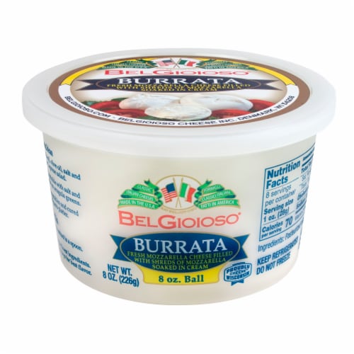 BelGioioso Burrata Fresh Mozzarella Cheese Perspective: front