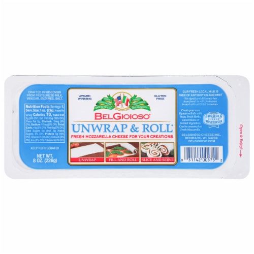 BelGioioso® Unwrap & Roll® Fresh Mozzarella Cheese Perspective: front