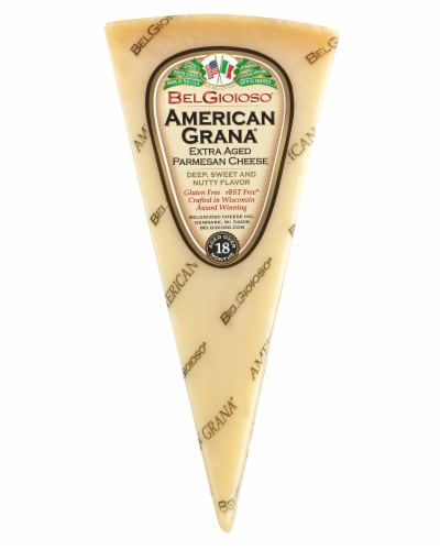 BelGioioso® American Grana Extra Aged Parmesan Cheese Perspective: front