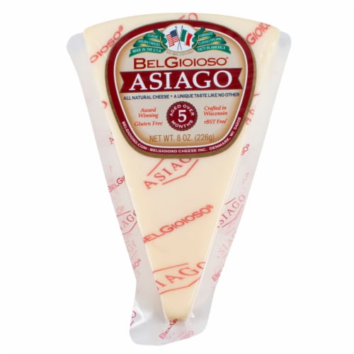 Bel Gioioso Asiago Cheese Wedge Perspective: front