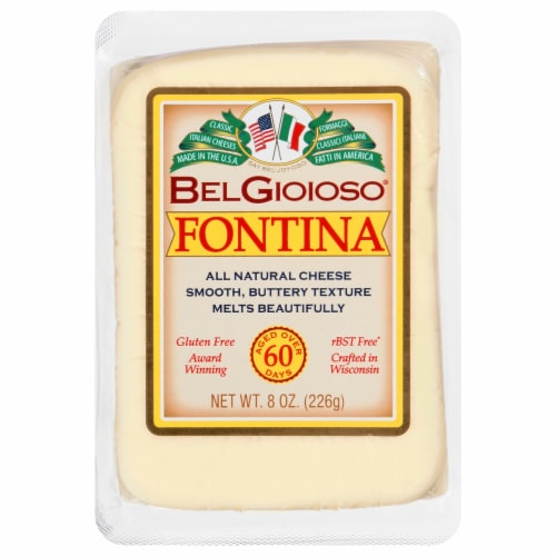 BelGioioso® Fontina Cheese Wedge Perspective: front