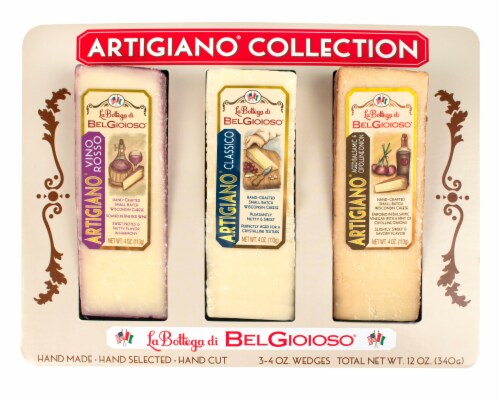 La Bottega di BelGioioso Assorted Wedges Artigiano Cheese Collection 3 Count Perspective: front