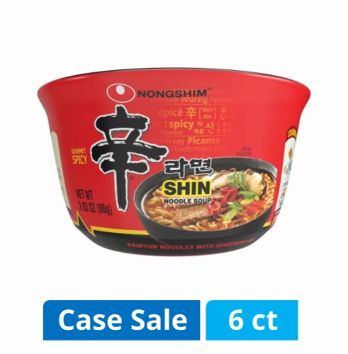 Nongshim® Gourmet Spicy Shin Bowl Noodle Soup Case Sale Perspective: front