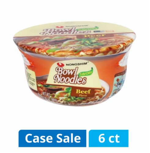 Nongshim® Beef Flavor Bowl Noodle Soup Case Sale Perspective: front