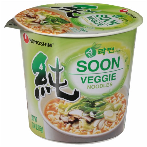Nongshim Soon Veggie Noodle Soup Cup Perspective: front