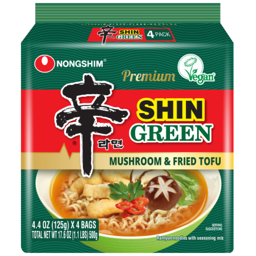 Nongshim® Shin Green Tofu & Mushroom Premium Noodle Soup Perspective: front
