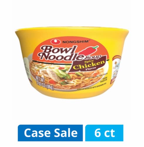 Nongshim® Spicy Chicken Bowl Noodle Soup Case Sale Perspective: front