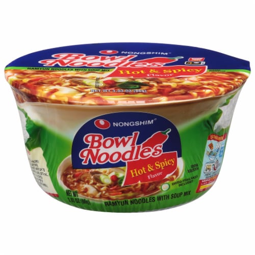 Nongshim® Hot & Spicy Bowl Noodle Soup Perspective: front