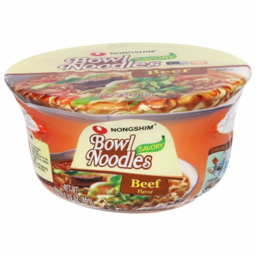 Nongshim® Beef Flavor Bowl Noodle Soup Perspective: front