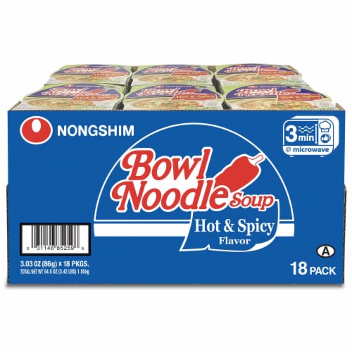 Nongshim Hot & Spicy Bowl Noodle Soup Perspective: front