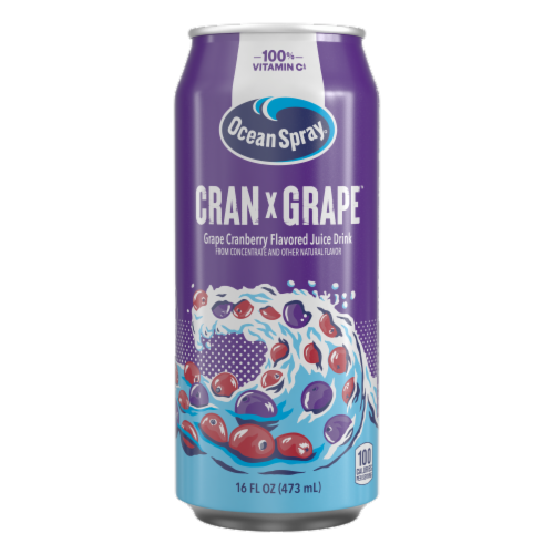 Ocean Spray® Cran x Grape Grape Cranberry Juice Drink Can Perspective: front